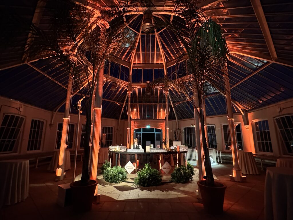 An event bar in Temperate House, Royal Botanical Gardens, Kew